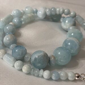 Jay King Mine Finds Aqua Marine Graduated Bead Necklace